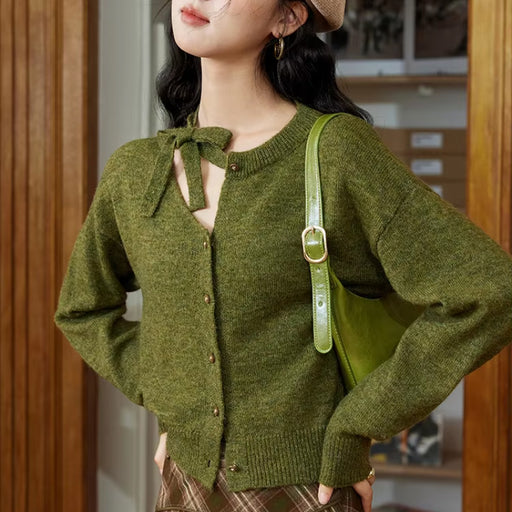 asymmetrical hollowed out knitted cardigan - MRSLM