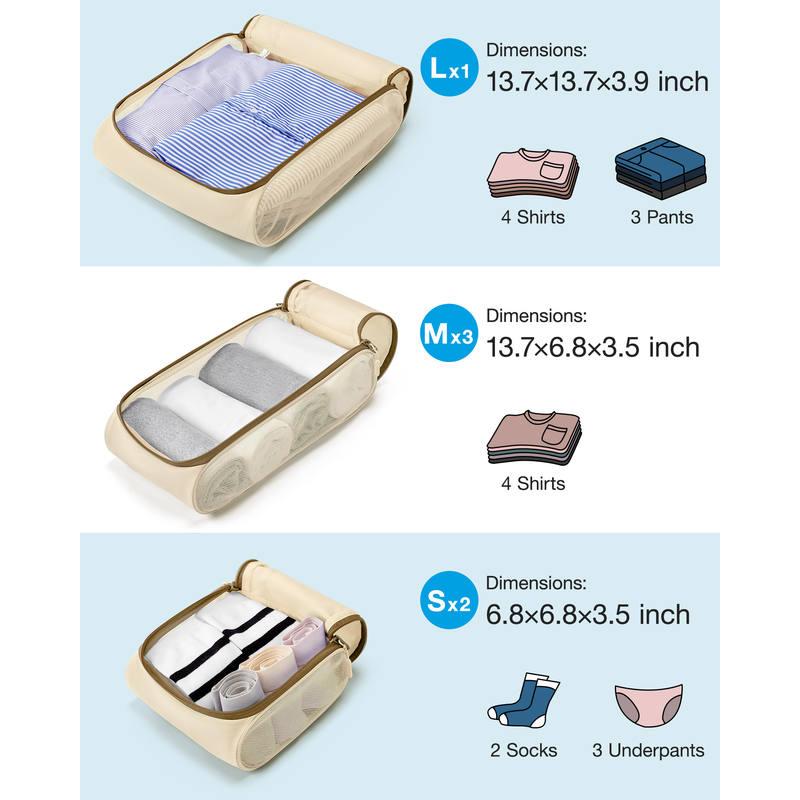 6-piece travel organizer storage bags, view 7 - MRSLM