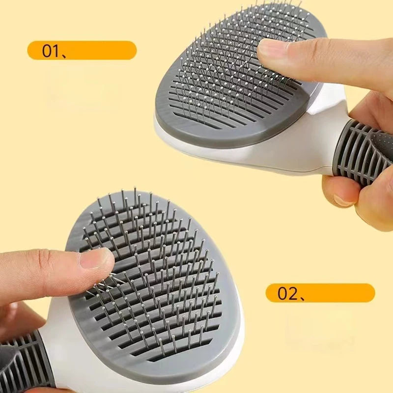 self-cleaning pet grooming brush, view 11 - MRSLM
