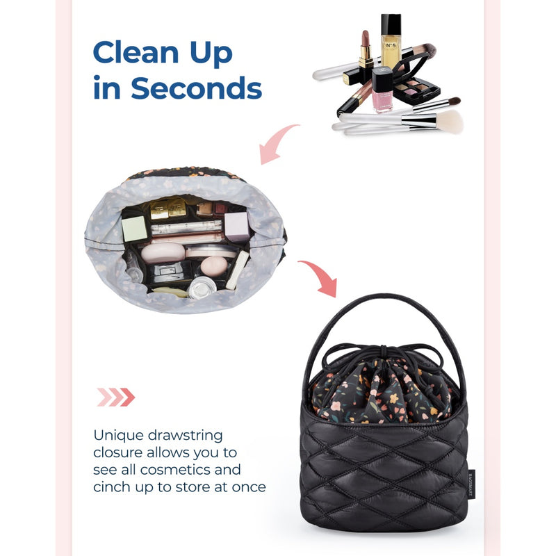 portable waterproof drawstring cosmetic bag, view 5 - MRSLM