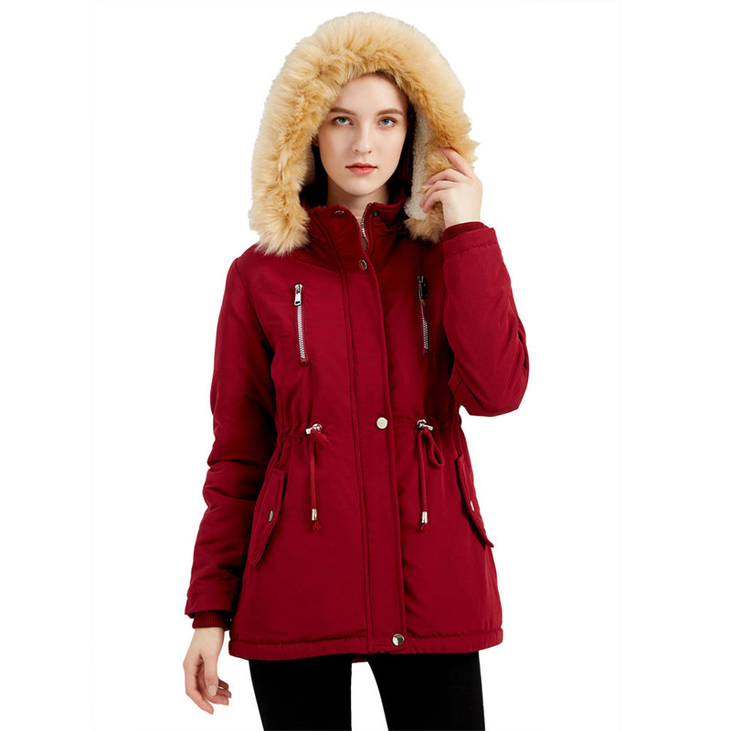 Women's long fleece-lined parka with detachable hood, view 4 - MRSLM
