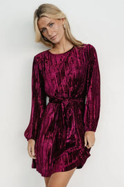 elegant velvet long-sleeved dress, view 6 - MRSLM