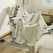 bohemian cotton throw blanket with tassels, view 7 - MRSLM
