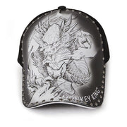 dragon print peaked baseball cap, view 4 - MRSLM