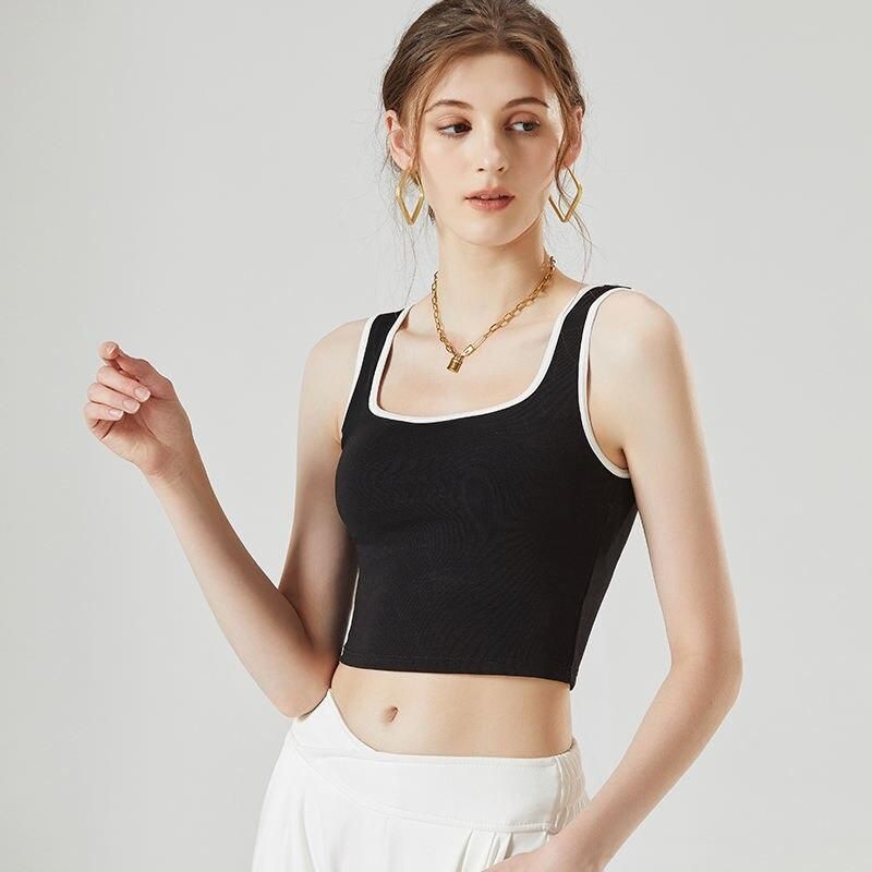 padded strap crop top, view 2 - MRSLM