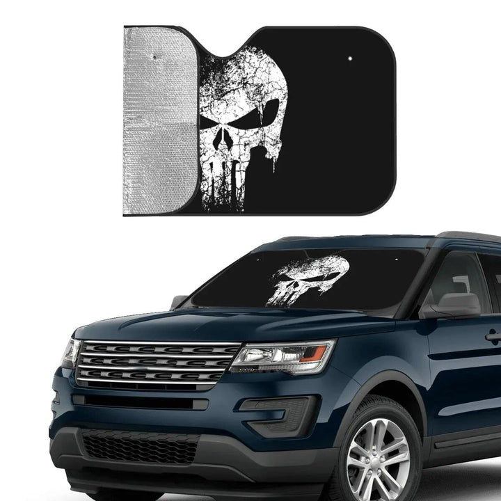 Punisher Skull Car Sunshade – Cute Auto Windshield Protector 76x140cm