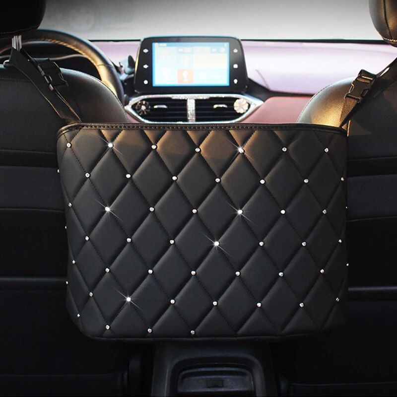 Luxury PU leather car seat organizer, view 3 - MRSLM
