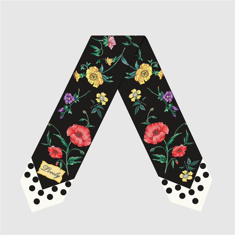 women's silk skinny scarf, view 6 - MRSLM