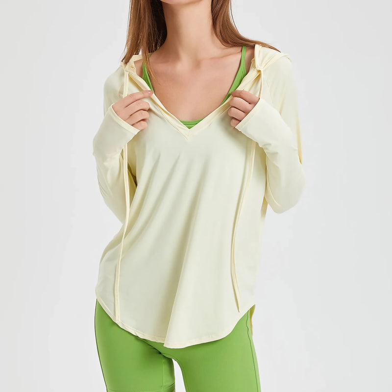women's long sleeve UV protection yoga hoodie, view 4 - MRSLM