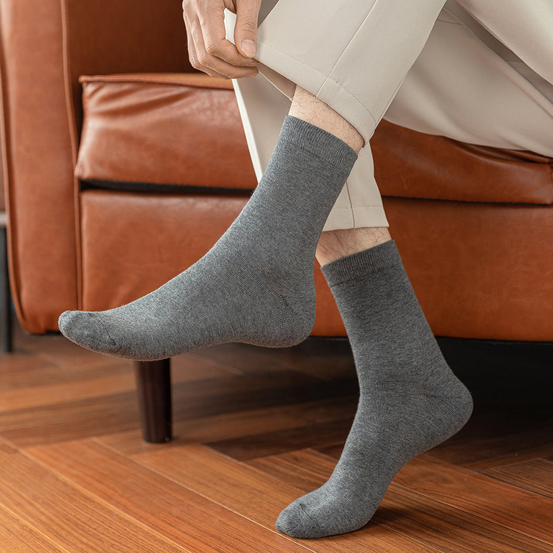 10 Pairs Men's Soft Breathable Cotton Business Socks