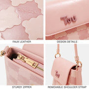 biscuit pattern crossbody bag, view 3 - MRSLM