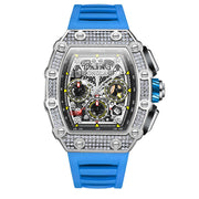 men's full diamond mechanical watch, view 10 - MRSLM