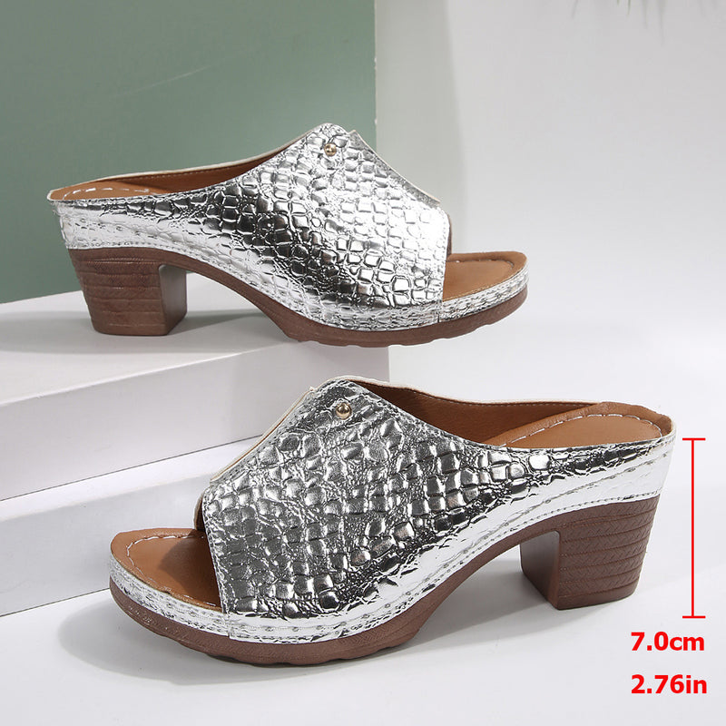 Peep-toe wedge slippers, view 7 - MRSLM