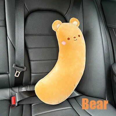plush cartoon car seat belt cover, view 3 - MRSLM