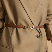 women's genuine leather slim belt, view 6 - MRSLM