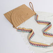 bohemian straw clutch handbag, view 6 - MRSLM