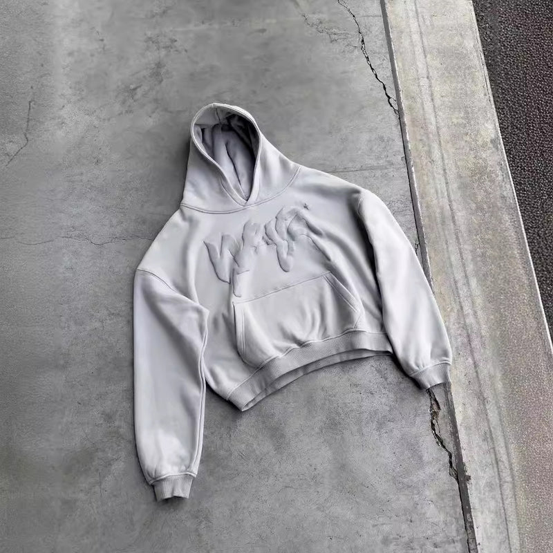 hip hop letters puff print hoodie, view 4 - MRSLM
