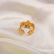 adjustable gold flower ring, view 7 - MRSLM