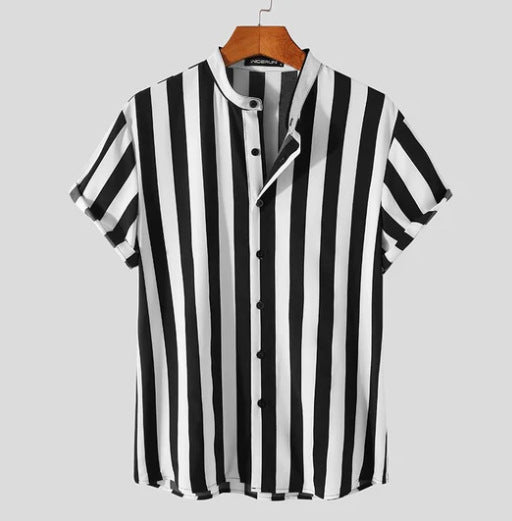 men's casual stand collar shirt, view 2 - MRSLM
