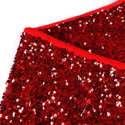 Red sequin Christmas tree skirt, view 3 - MRSLM