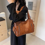 Women's large slouchy PU leather shoulder bag, view 6 - MRSLM