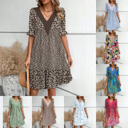 loose V-neck dress, view 2 - MRSLM