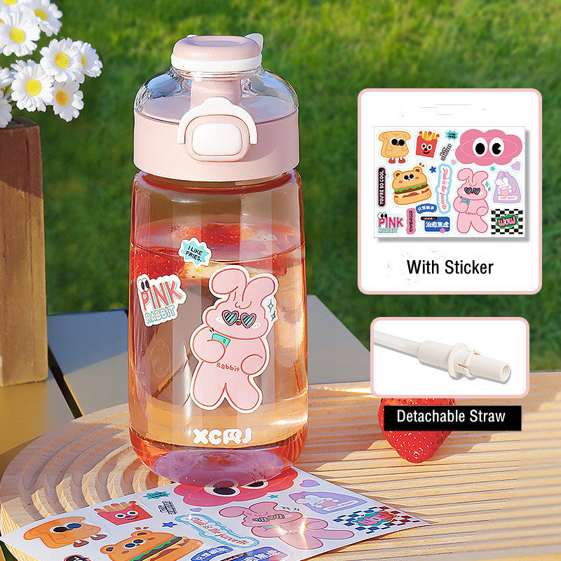 700ml plastic water bottle with straw, view 2 - MRSLM