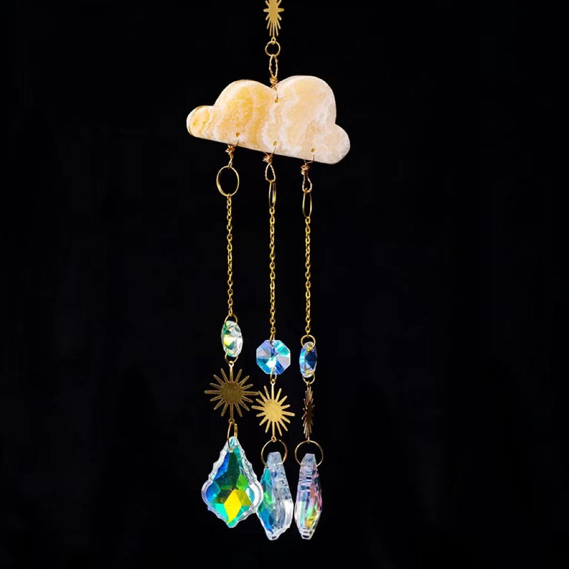 Crystal cloud sun catcher wind chime, view 3 - MRSLM
