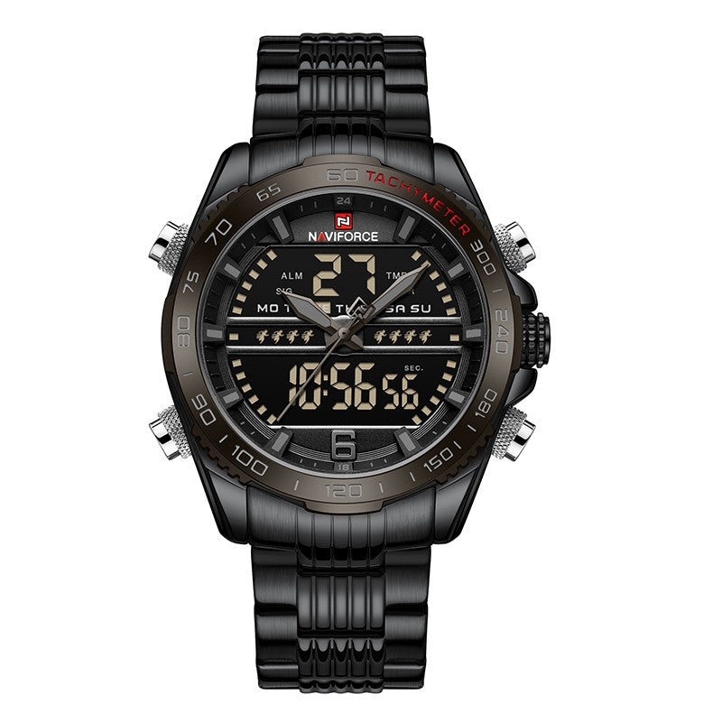 men's multifunction stainless steel watch, view 5 - MRSLM