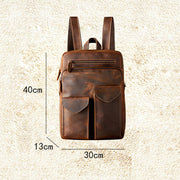 crazy horse leather backpack, view 6 - MRSLM