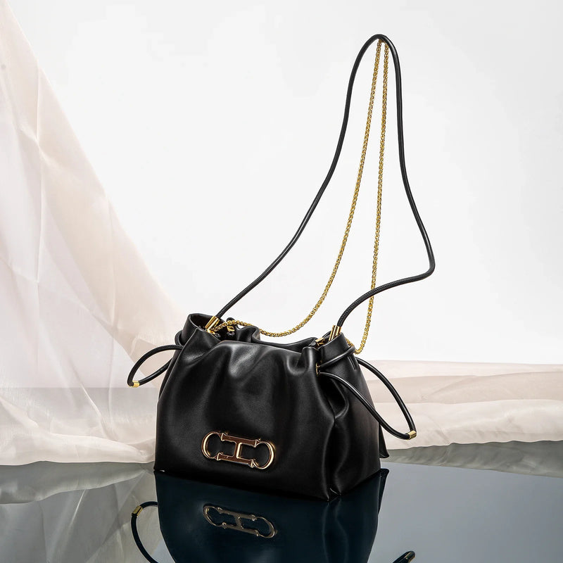 women's drawstring shoulder bag, view 9 - MRSLM