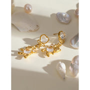 Gold plated panda earrings with cat's eye stone, view 5 - MRSLM