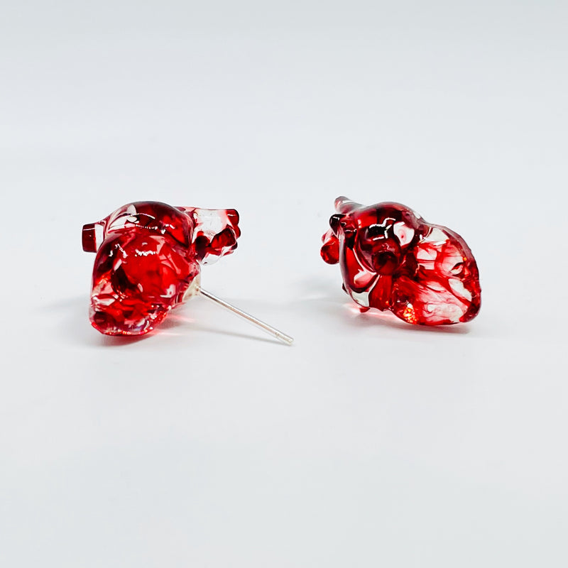 dark black heart earrings, view 5 - MRSLM