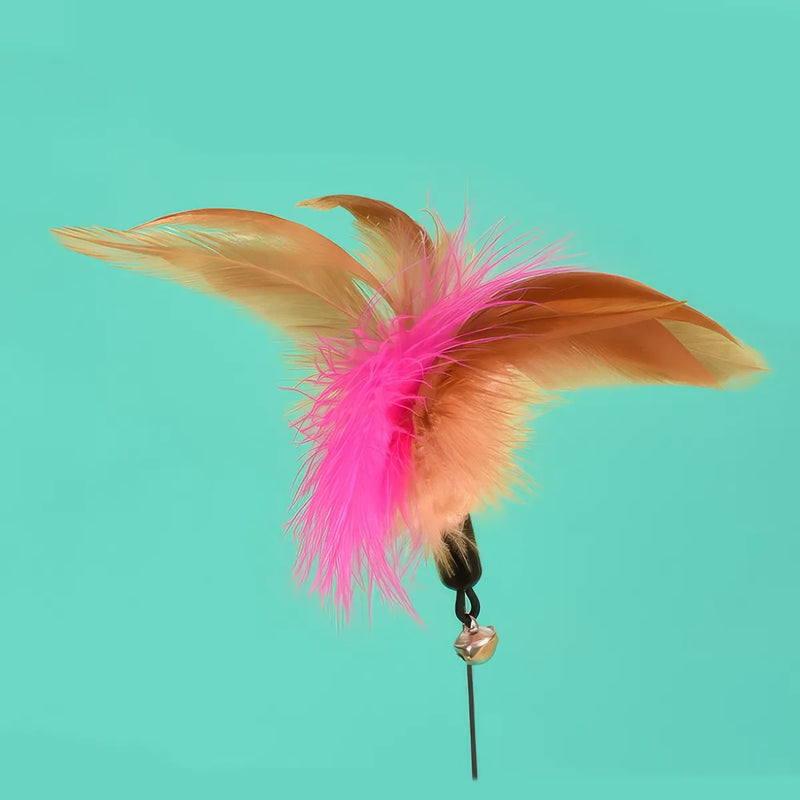 cat feather teaser stick with bell, view 9 - MRSLM