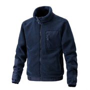 men's standing collar fleece jacket, view 7 - MRSLM