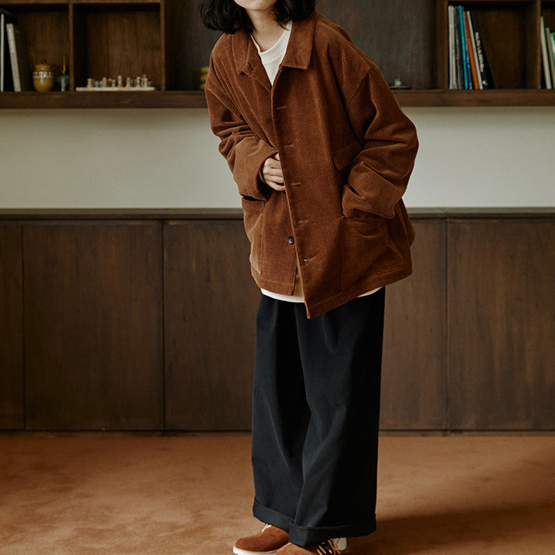 women's retro cotton corduroy jacket, view 4 - MRSLM