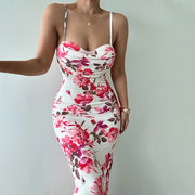printed collar sling dress - MRSLM