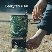 camouflage camping gas stove cooking system, view 7 - MRSLM