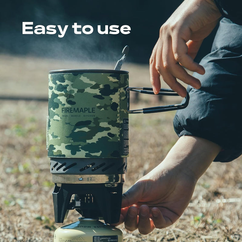 camouflage camping gas stove cooking system, view 7 - MRSLM