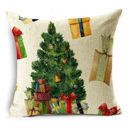 Merry Christmas linen throw pillow cover, view 2 - MRSLM