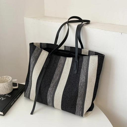 Striped canvas tote bag - MRSLM