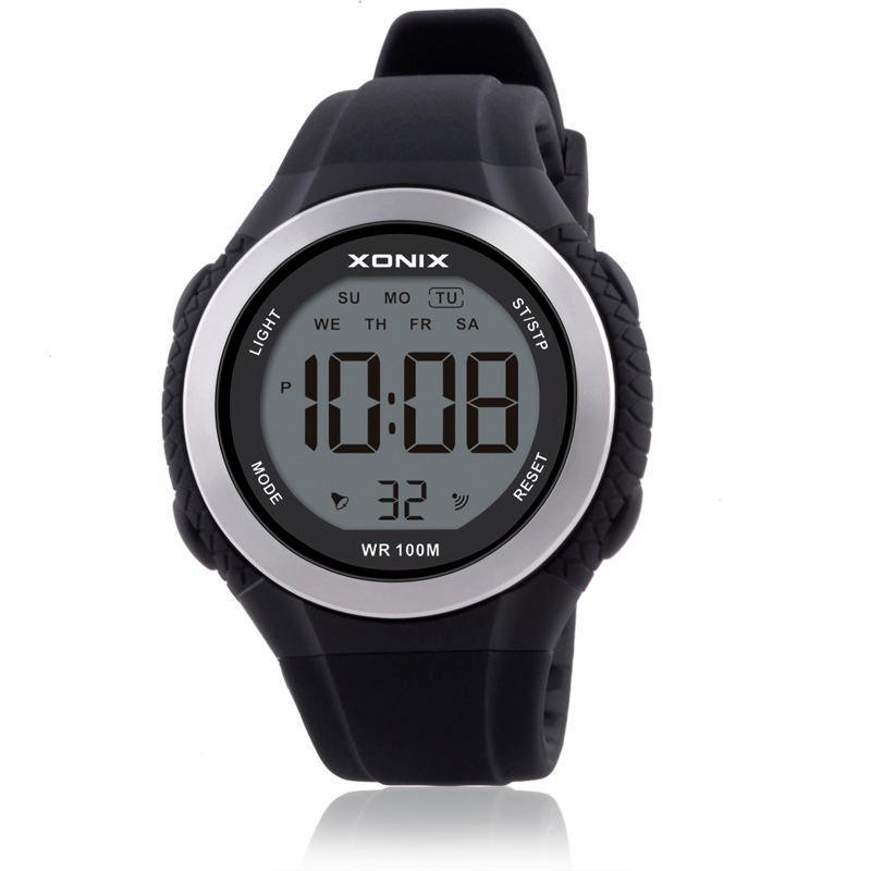 men's 100m waterproof digital sports watch, view 6 - MRSLM