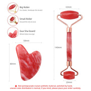 red crystal roller and gua sha set, view 5 - MRSLM