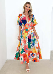 women's summer floral print dress, view 5 - MRSLM