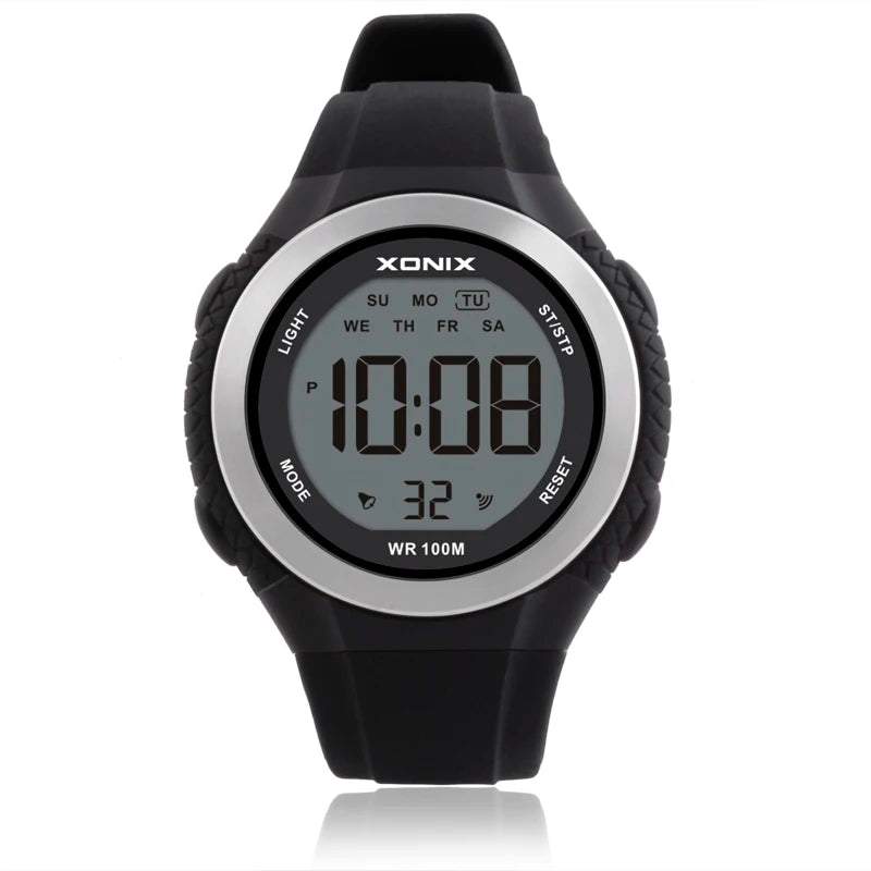 men's 100m waterproof digital sports watch, view 4 - MRSLM