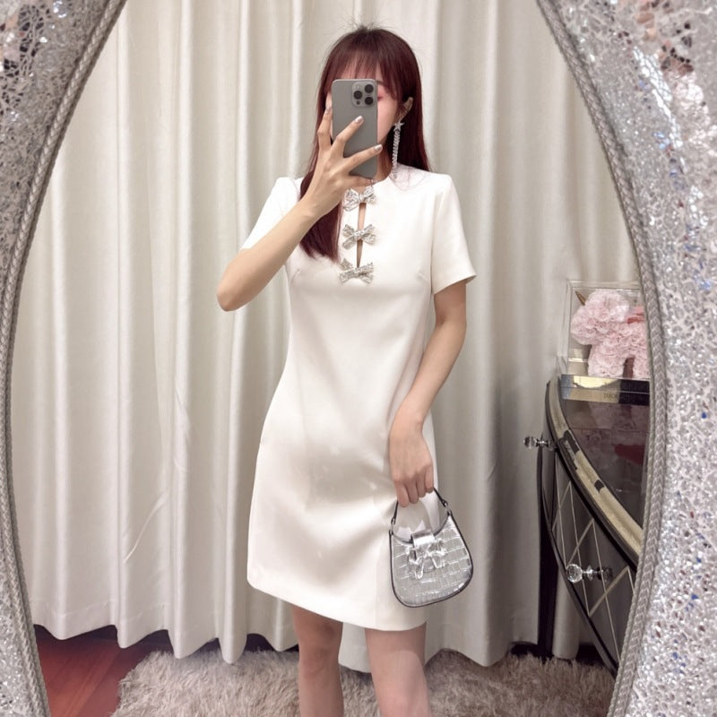 A-line short sleeve dress, view 2 - MRSLM