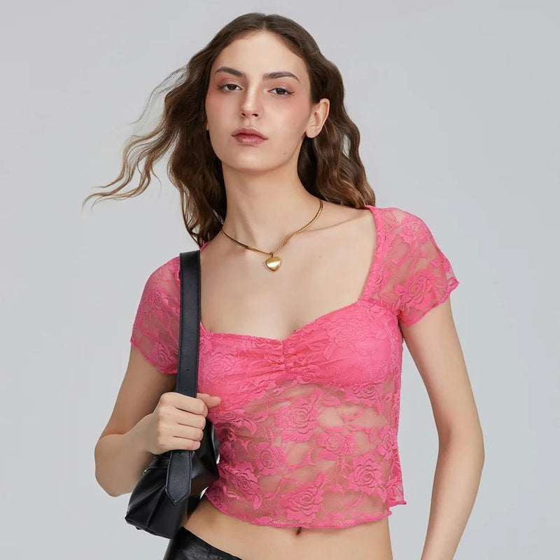 floral lace corset shirt, view 3 - MRSLM