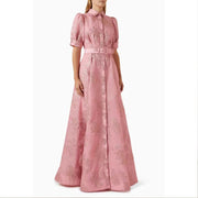 pink a-line long dress, view 2 - MRSLM