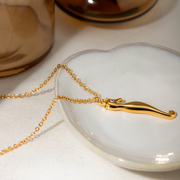 gold seahorse rhinestone pendant necklace, view 6 - MRSLM