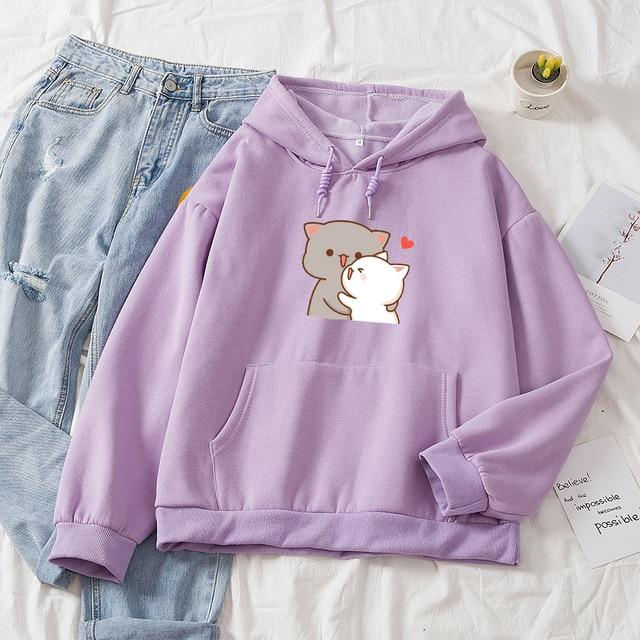 women's loose cute hooded sweater, view 3 - MRSLM